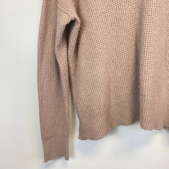 Aerie Oversized Cozyup Waffle Hooded V Neck Sweater - Picture 5 of 9